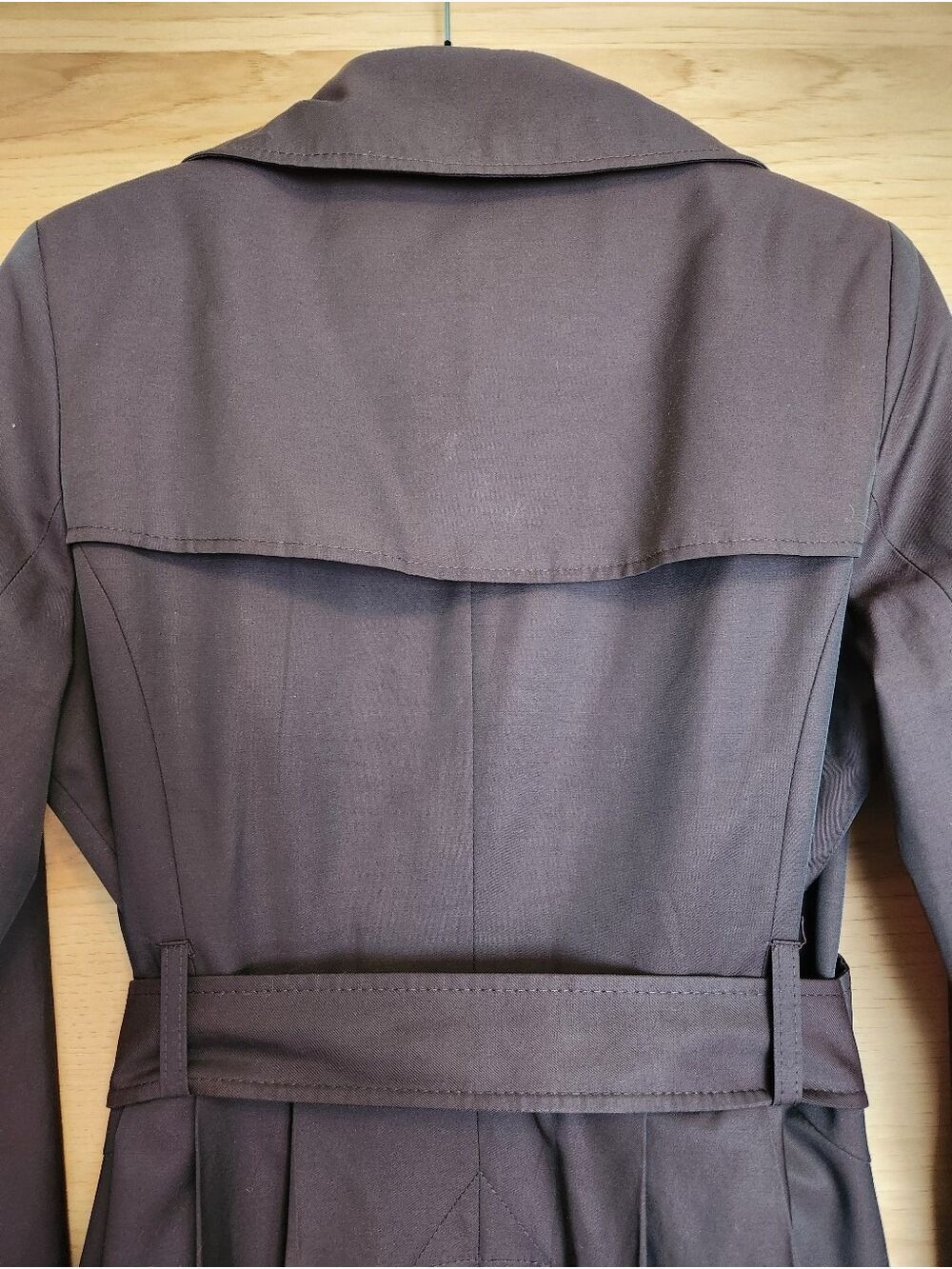 VIA SPIGA BROWN BELTED TRENCH COAT JACKET COTTON BLEND POCKETS MEDIUM - Picture 6 of 12